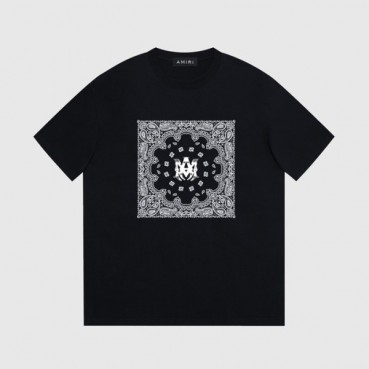 아미리 남성 블랙 크루넥 반팔티 - Amiri Mens Black Short sleeved Tshirts 