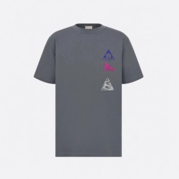 디올 남성 그레이 크루넥 반팔티 - Dior Mens Gray Short sleeved Tshirts 