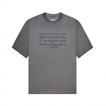메종마르지엘라 남/녀 크루넥 그레이 반팔티 - Maison Margiela Unisex Gray Tshirts 