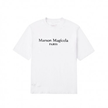 메종마르지엘라 남/녀 크루넥 화이트 반팔티 - Maison Margiela Unisex White Tshirts 