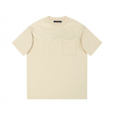루이비통 남성 크루넥 아이보리 반팔티 - Louis vuitton Mens Ivory Short sleeved Tshirts 