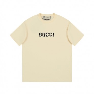 구찌 남/녀 아이보리 크루넥 반팔티 - Gucci Unisex Ivory Short sleeved Tshirts 