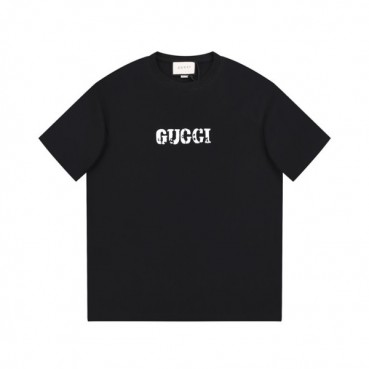 구찌 남/녀 블랙 크루넥 반팔티 - Gucci Unisex Black Short sleeved Tshirts 