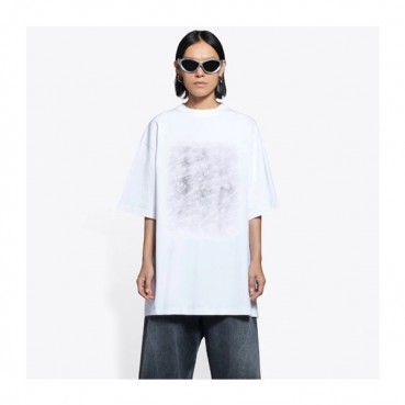 발렌시아가 남성 화이트 크루넥 반팔티 - Balenciaga Mens White Short sleeved Tshirts 