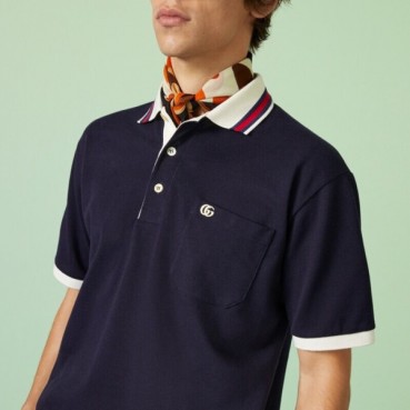 구찌 남/녀 네이비 반팔티 - Gucci Unisex Navy Short sleeved Tshirts 