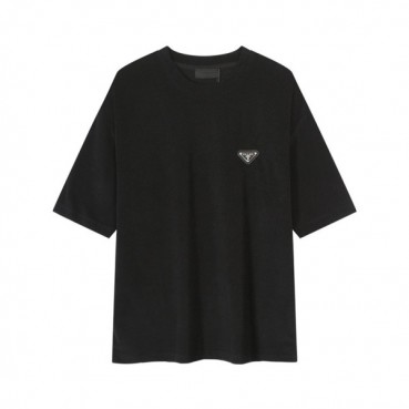 프라다 남성 블랙 크루넥 반팔티 - Prada Mens Black Short sleeved Tshirts 