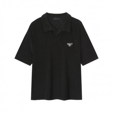프라다 남성 블랙 폴로 반팔티 - Prada Mens Black Short sleeved Tshirts 