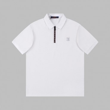 루이비통 남성 화이트 폴로 반팔티 - Louis vuitton Mens White Short sleeved Tshirts 