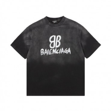 발렌시아가 남성 블랙 크루넥 반팔티 - Balenciaga Mens Black Short sleeved Tshirts 
