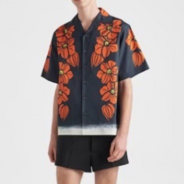 프라다 남성 블루 폴로 반팔 티셔츠 - Prada Mens Blue Tshirts 