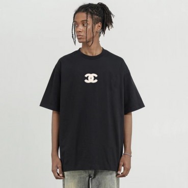 샤넬 남/녀 크루넥 블랙 반팔티 - Chanel Unisex Black Tshirts 