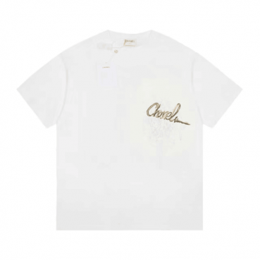 샤넬 남/녀 크루넥 화이트 반팔티 - Chanel Unisex White Tshirts 