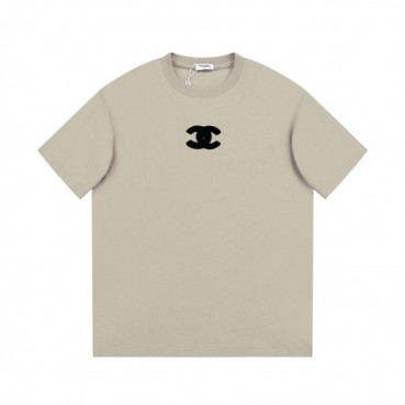 샤넬 남/녀 크루넥 그레이 반팔티 - Chanel Unisex Gray Tshirts 