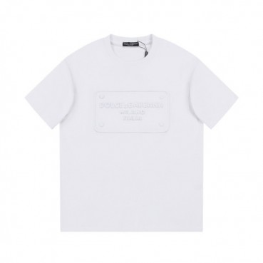 돌체앤가바나 남성 화이트 크로넥 반팔티 - Dolce&Gabbana Mens White Tshirts 