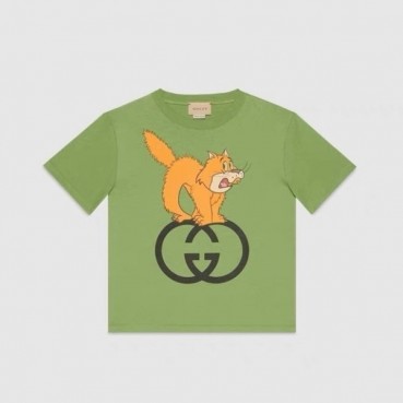 구찌 남/녀 그린 크루넥 반팔티 - Gucci Unisex Green Short sleeved Tshirts 