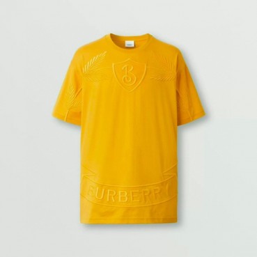 버버리 남/녀 옐로우 반팔티 - Burberry Unisex Yellow Short Sleeved Tshirts 