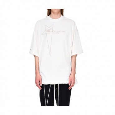 릭 오웬스 남성 모던 화이트 반팔티 - Rick Owens Mens White Short sleeved Tshirts 