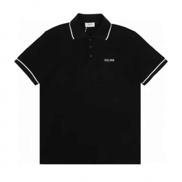 셀린느 남성 블랙 폴로 반팔티 - Celine Mens Black Short sleeved T