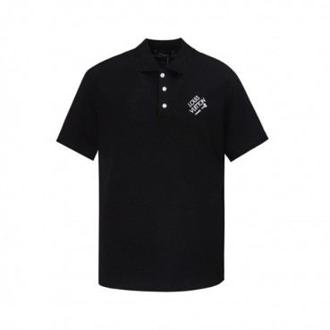 루이비통 남성 블랙 폴로 반팔티 - Louis vuitton Mens Black Short Sleeved Tshirts 
