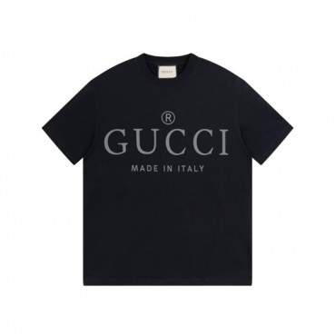 구찌 남/녀 블랙 크루넥 반팔티 - Gucci Unisex Black Short sleeved Tshirts 