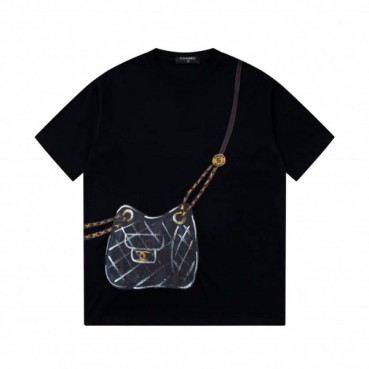 샤넬 남/녀 크루넥 블랙 반팔티 - Chanel Unisex Black Tshirts 