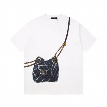 샤넬 남/녀 크루넥 화이트 반팔티 - Chanel Unisex White Tshirts 