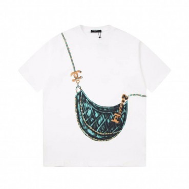 샤넬 남/녀 크루넥 화이트 반팔티 - Chanel Unisex White Tshirts 