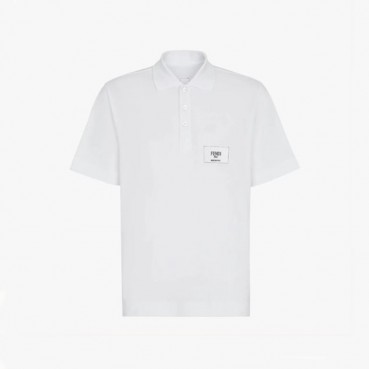 펜디 남성 화이트 폴로 반팔티 - Fendi Mens White Short sleeved Tshirts 