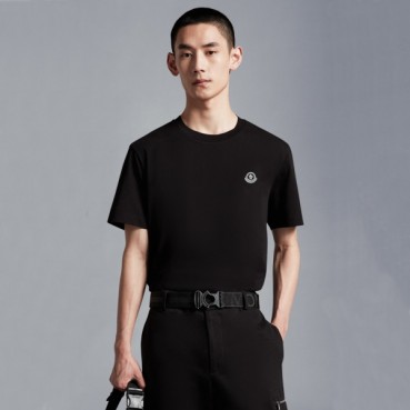 몽클레어 남성 블랙 크루넥 반팔티 - Moncler Mens Black Tshirts 