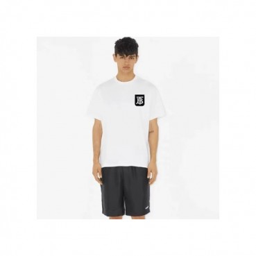 버버리 남/녀 화이트 반팔티 - Burberry Unisex White Short Sleeved Tshirts 