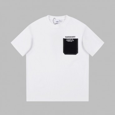 버버리 남성 화이트 크루넥 반팔티 - Burberry Mens White Short Sleeved Tshirts 
