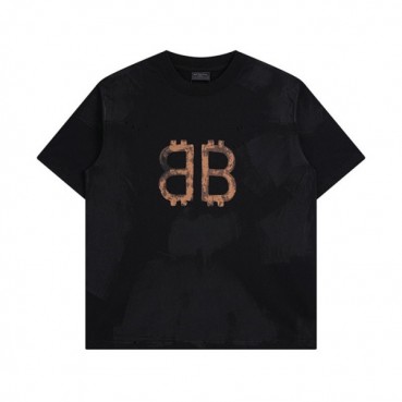 발렌시아가 남성 블랙 크루넥 반팔티 - Balenciaga Mens Black Short sleeved Tshirts 
