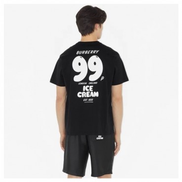 버버리 남성 블랙 크루넥 반팔티 - Burberry Mens Black Short Sleeved Tshirts 