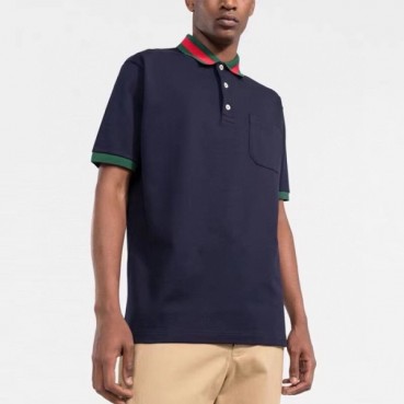 구찌 남성 네이비 폴로 반팔티 - Gucci Mens Navy Short sleeved Tshirts 