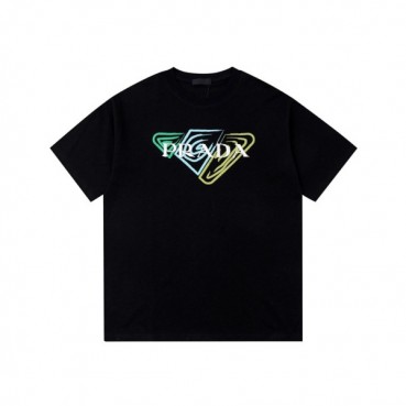 프라다 남성 크루넥 블랙 반팔티 - Prada Mens Black Short sleeved Tshirts 
