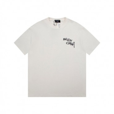 발렌시아가 남성 화이트 크루넥 반팔티 - Balenciaga Mens White Short sleeved Tshirts 