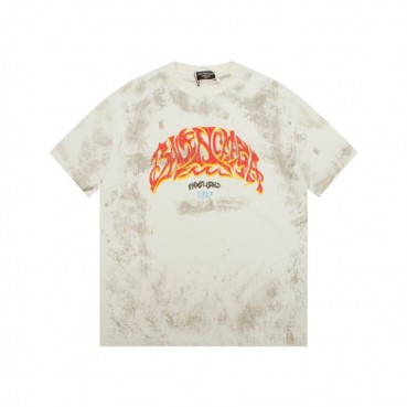 발렌시아가 남성 아이보리 크루넥 반팔티 - Balenciaga Mens Ivory Short sleeved Tshirts 