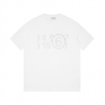 메종마르지엘라 남/녀 크루넥 화이트 반팔티 - Maison Margiela Unisex White Tshirts 