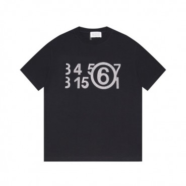 메종마르지엘라 남/녀 크루넥 블랙 반팔티 - Maison Margiela Unisex Black Tshirts 