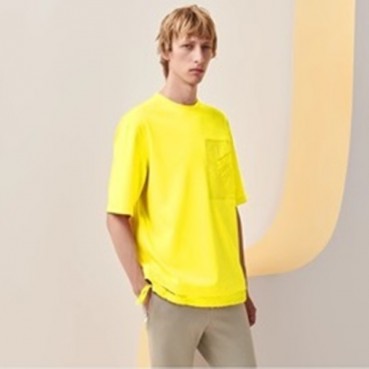 에르메스 남성 옐로우 크루넥 반팔티 - Hermes Mens Yellow Short sleeved Tshirts 