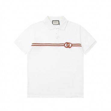 구찌 남/녀 화이트 폴로 반팔티 - Gucci Unisex White Short sleeved Tshirts 