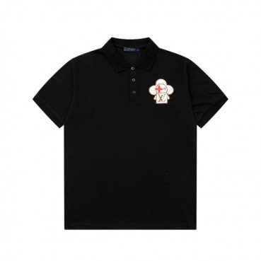 루이비통 남성 블랙 폴로 반팔티 - Louis vuitton Mens Black Short sleeved Tshirts 