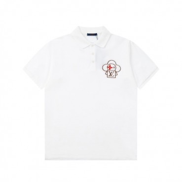 루이비통 남성 화이트 폴로 반팔티 - Louis vuitton Mens White Short sleeved Tshirts 