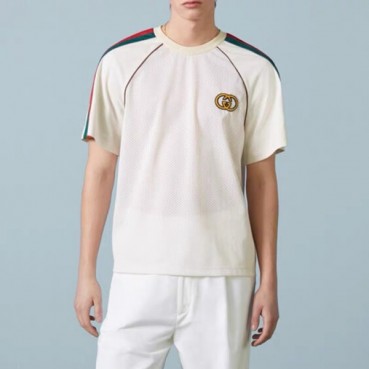 구찌 남/녀 아이보리 크루넥 반팔티 - Gucci Unisex Ivory Short sleeved Tshirts 