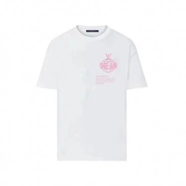 루이비통 남성 화이트 크루넥 반팔티 - Louis vuitton Mens White Short sleeved Tshirts 