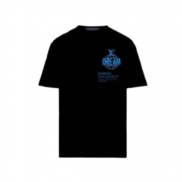 루이비통 남성 블랙 크루넥 반팔티 - Louis vuitton Mens Black Short sleeved Tshirts 