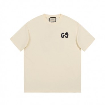 구찌 남/녀 아이보리 크루넥 반팔티 - Gucci Unisex Ivory Short sleeved Tshirts 