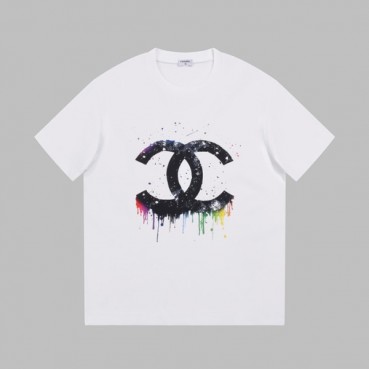 샤넬 남/녀 크루넥 화이트 반팔티 - Chanel Unisex White Tshirts 