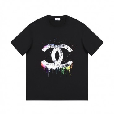 샤넬 남/녀 크루넥 블랙 반팔티 - Chanel Unisex Black Tshirts 
