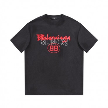 발렌시아가 남성 블랙 크루넥 반팔티 - Balenciaga Mens Black Short sleeved Tshirts 